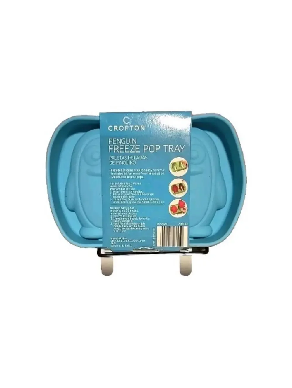 Crofton Penguin Shape Freeze Pop Tray Silicone Mold Food Storage Treat Container
